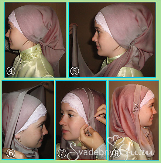 Как завязывать платок на голову по мусульмански на никах