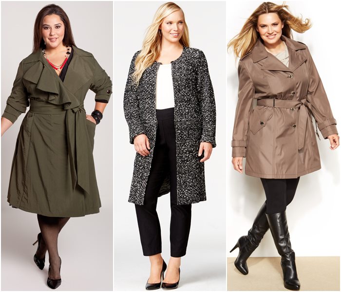 Мода для полных женщин пальто